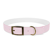 Load image into Gallery viewer, Pink Striped Dog Collar | Preppy Adjustable Pet Collar for Stylish Dogs