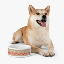 Load image into Gallery viewer, Khaki Cherry Dog Bowl – Preppy, Playful, and Paw-fectly Chic