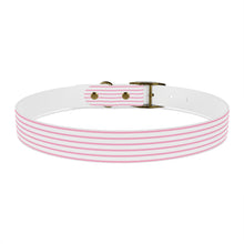 Load image into Gallery viewer, Pink Striped Dog Collar | Preppy Adjustable Pet Collar for Stylish Dogs