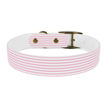 Load image into Gallery viewer, Pink Striped Dog Collar | Preppy Adjustable Pet Collar for Stylish Dogs