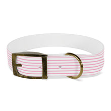 Load image into Gallery viewer, Pink Striped Dog Collar | Preppy Adjustable Pet Collar for Stylish Dogs