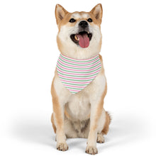 Load image into Gallery viewer, Pink & Green Striped Dog Bandana | Preppy Coastal Pet Scarf for Stylish Dogs