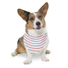 Load image into Gallery viewer, Coastal Stripe  Dog Bandana | Nantucket Red & Light Blue Pet Scarf for Stylish Dogs