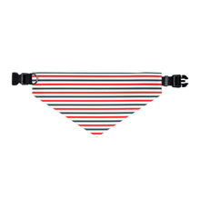 Load image into Gallery viewer, Christmas Striped Dog Bandana | Holiday Pet Scarf for Festive Dogs