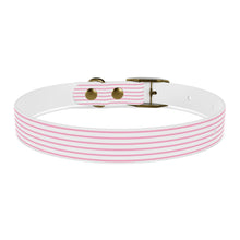 Load image into Gallery viewer, Pink Striped Dog Collar | Preppy Adjustable Pet Collar for Stylish Dogs