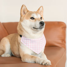 Load image into Gallery viewer, Pink Plaid Dog Bandana | Preppy Check Pet Scarf for Stylish Pups