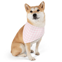 Load image into Gallery viewer, Pink Plaid Dog Bandana | Preppy Check Pet Scarf for Stylish Pups