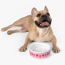 Load image into Gallery viewer, Pink Strawberry Dog Bowl – Preppy, Playful, and Paw-fectly Chic