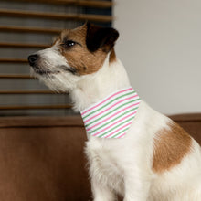 Load image into Gallery viewer, Pink & Green Striped Dog Bandana | Preppy Coastal Pet Scarf for Stylish Dogs