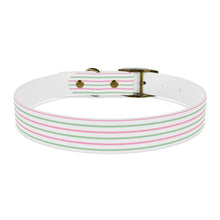 Load image into Gallery viewer, Pink and Green Striped Dog Collar | Preppy Personalized Pet Accessory for Stylish Pups