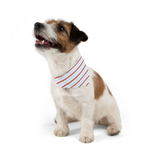 Load image into Gallery viewer, Coastal Stripe  Dog Bandana | Nantucket Red & Light Blue Pet Scarf for Stylish Dogs
