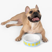 Load image into Gallery viewer, Blue Lemon Dog Bowl – Preppy, Playful, and Paw-fectly Chic