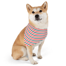 Load image into Gallery viewer, Christmas Striped Dog Bandana | Holiday Pet Scarf for Festive Dogs
