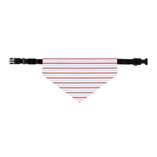 Load image into Gallery viewer, Coastal Stripe  Dog Bandana | Nantucket Red & Light Blue Pet Scarf for Stylish Dogs