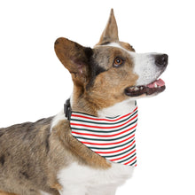 Load image into Gallery viewer, Christmas Striped Dog Bandana | Holiday Pet Scarf for Festive Dogs