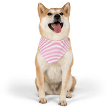 Load image into Gallery viewer, Pink Striped Dog Bandana | Preppy Personalized Pet Scarf for Stylish Pups