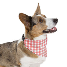 Load image into Gallery viewer, Red Christmas Plaid Dog Bandana | Preppy Holiday Pet Scarf for Festive Dogs