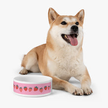 Load image into Gallery viewer, Pink Strawberry Dog Bowl – Preppy, Playful, and Paw-fectly Chic