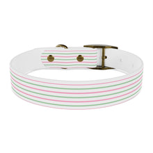 Load image into Gallery viewer, Pink and Green Striped Dog Collar | Preppy Personalized Pet Accessory for Stylish Pups