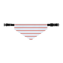 Load image into Gallery viewer, Coastal Stripe  Dog Bandana | Nantucket Red & Light Blue Pet Scarf for Stylish Dogs