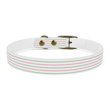 Load image into Gallery viewer, Pink and Green Striped Dog Collar | Preppy Personalized Pet Accessory for Stylish Pups