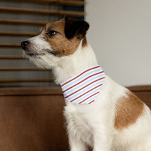 Load image into Gallery viewer, Coastal Stripe  Dog Bandana | Nantucket Red & Light Blue Pet Scarf for Stylish Dogs