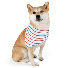 Load image into Gallery viewer, Coastal Stripe  Dog Bandana | Nantucket Red & Light Blue Pet Scarf for Stylish Dogs