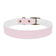 Load image into Gallery viewer, Pink Striped Dog Collar | Preppy Adjustable Pet Collar for Stylish Dogs