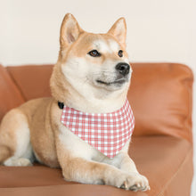 Load image into Gallery viewer, Red Christmas Plaid Dog Bandana | Preppy Holiday Pet Scarf for Festive Dogs