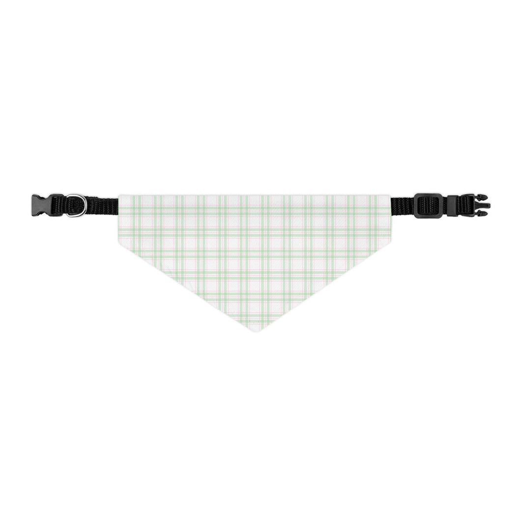 Pink & Green Plaid Dog Bandana | Preppy Pet Scarf for Stylish Dogs