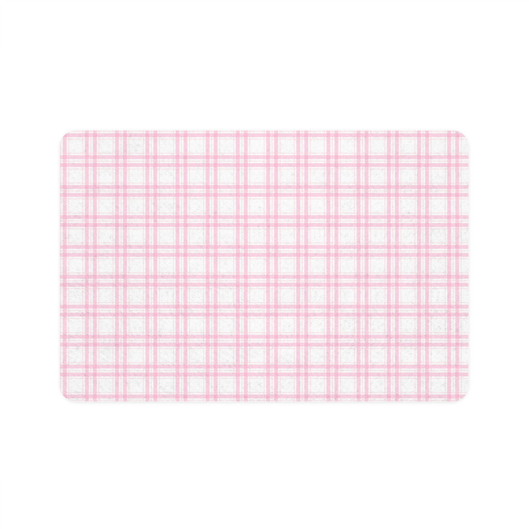 Pink Plaid Mat – Chic Comfort for Your Dog or Cat