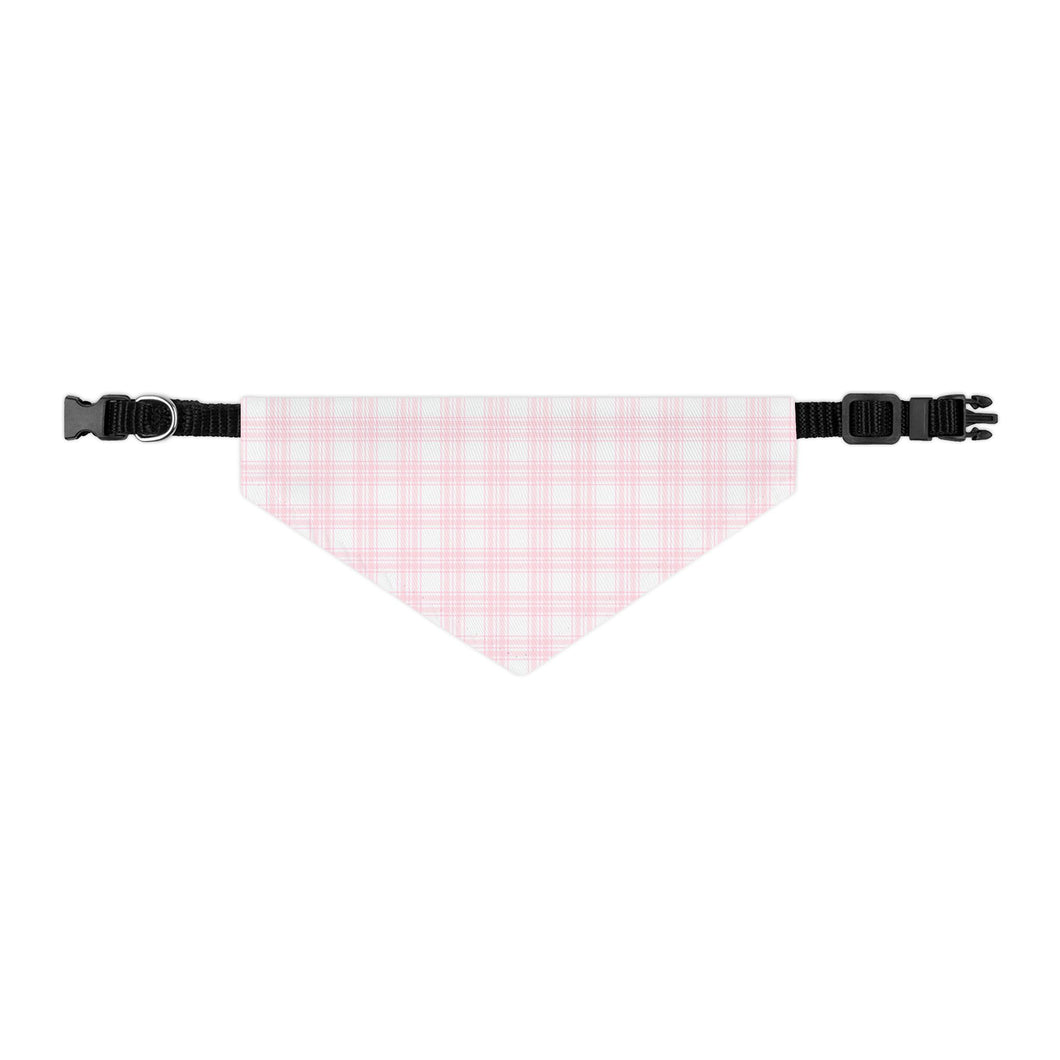 Pink Plaid Dog Bandana | Preppy Check Pet Scarf for Stylish Pups