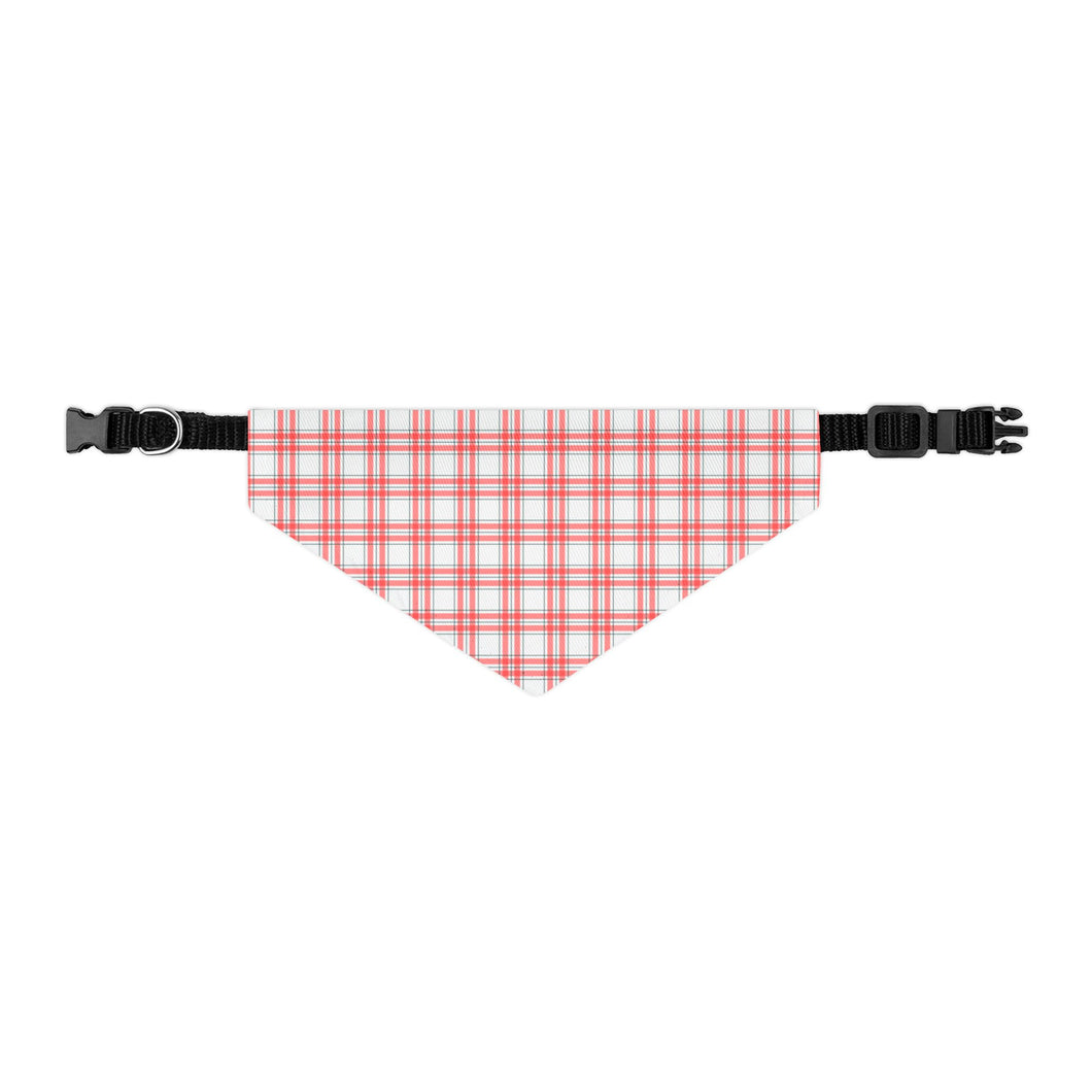 Red Christmas Plaid Dog Bandana | Preppy Holiday Pet Scarf for Festive Dogs