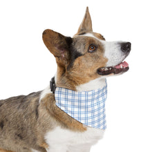 Load image into Gallery viewer, Preppy Blue Plaid Dog Bandana | Cute Pet Scarf for Small &amp; Large Dogs
