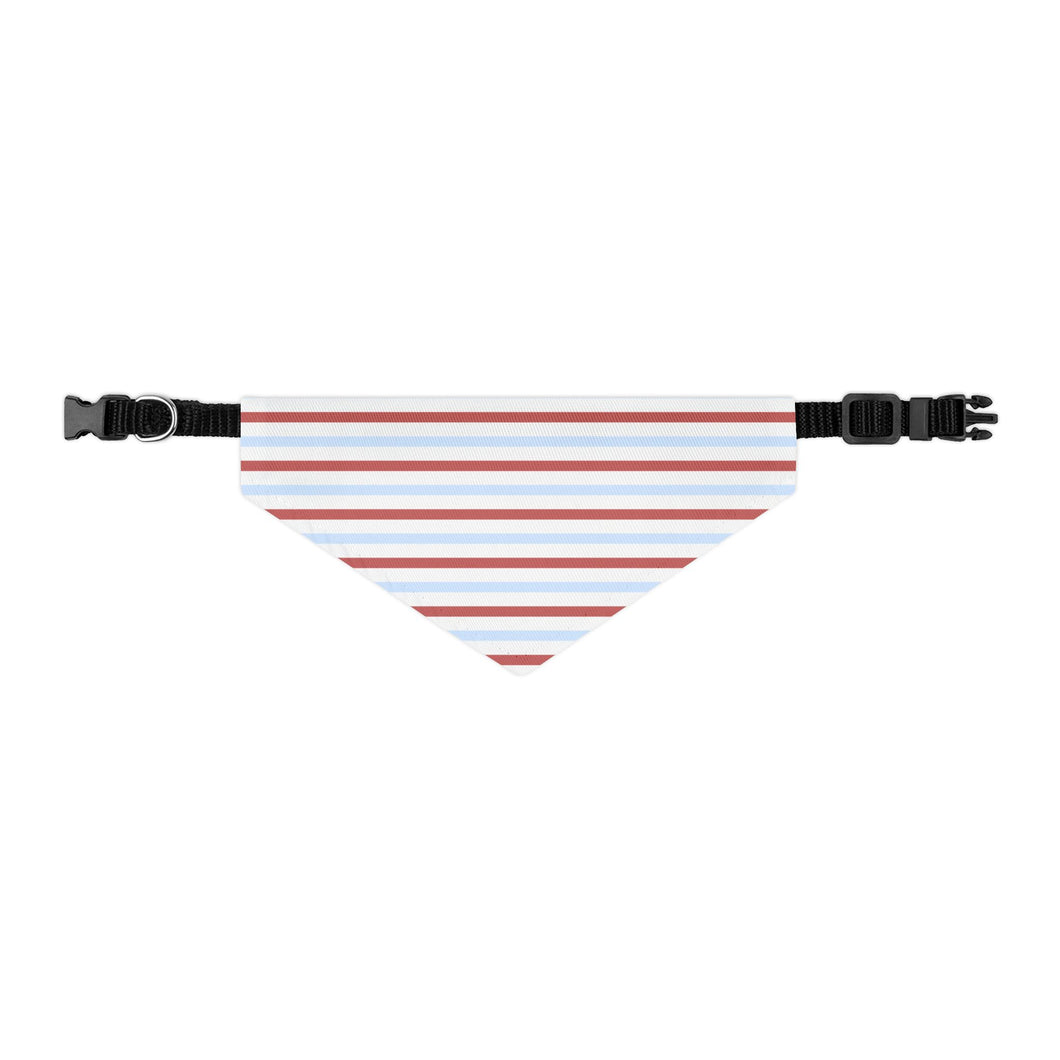 Coastal Stripe  Dog Bandana | Nantucket Red & Light Blue Pet Scarf for Stylish Dogs