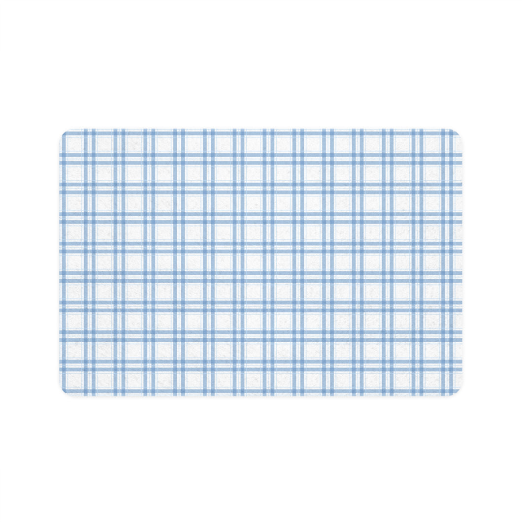 Blue Plaid Mat– Chic Comfort for Your Dog or Cat