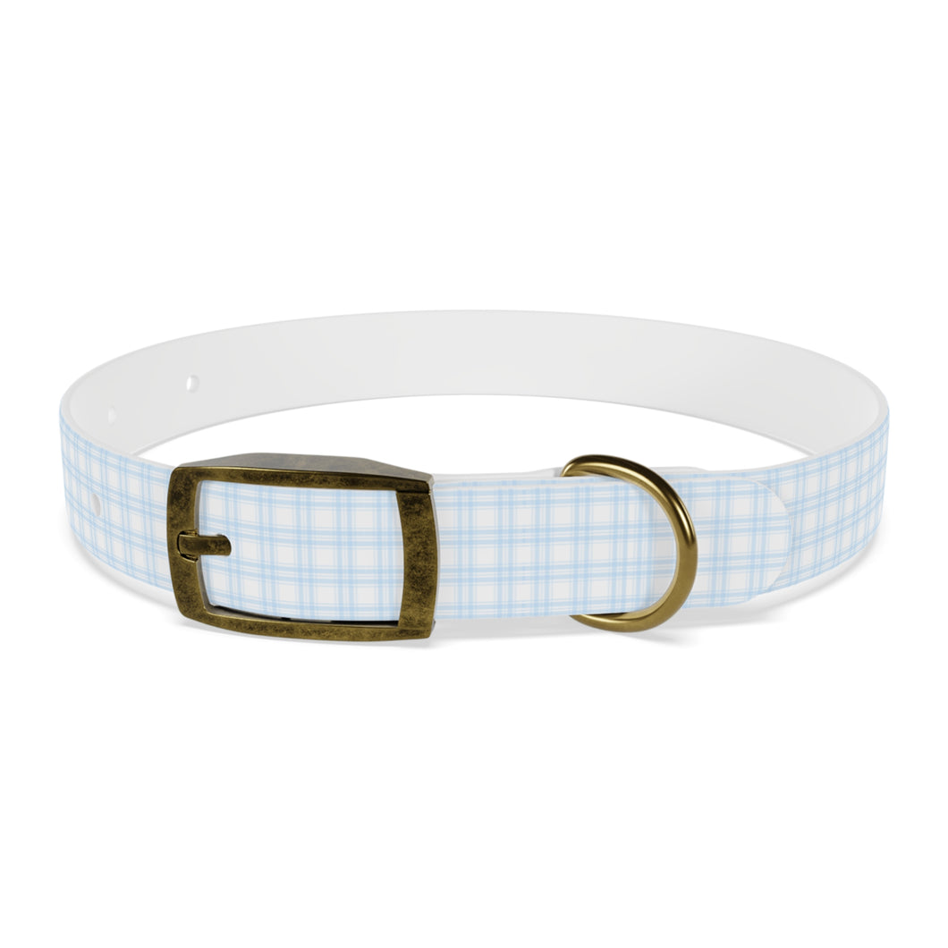 Blue Plaid Dog Collar | Preppy Personalized Pet Accessory for Stylish Pups