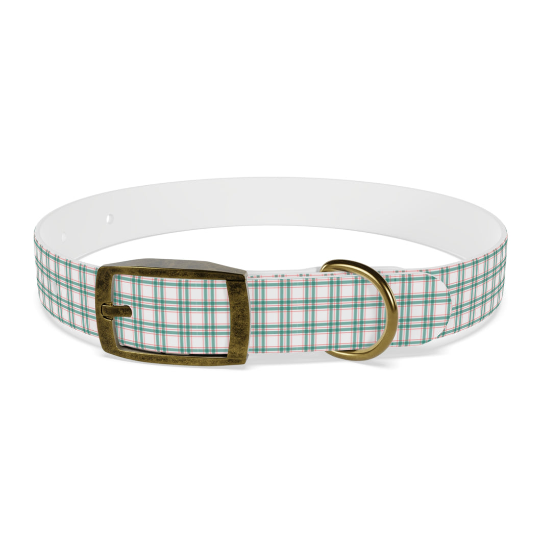 Green Christmas Plaid Dog Collar | Preppy Personalized Pet Accessory for Stylish Pups