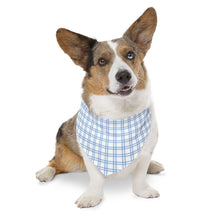 Load image into Gallery viewer, Preppy Blue Plaid Dog Bandana | Cute Pet Scarf for Small &amp; Large Dogs
