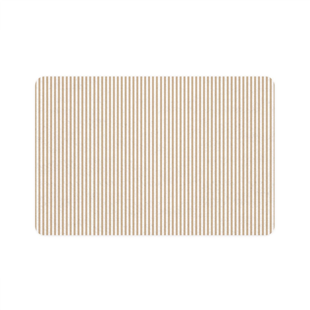 Khaki Striped  Mat– Chic Comfort for Your Dog  or Cat
